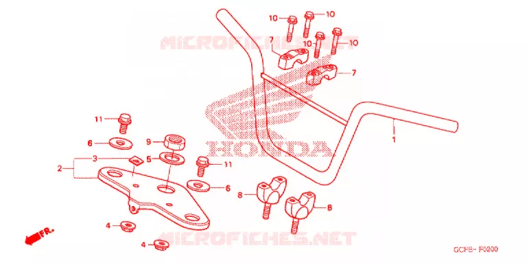 GUIDON - TE DE FOURCHE Honda MOTO 70 CRF 2005  CRF70F5