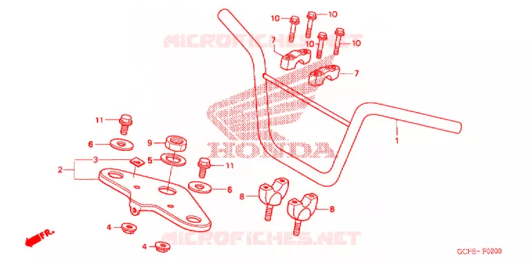 GUIDON - TE DE FOURCHE Honda MOTO 70 CRF 2006  CRF70F6