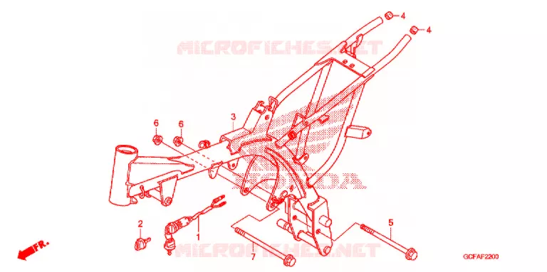 CADRE Honda MOTO 70 CRF 2008  CRF70F8