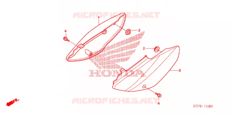 COUVERCLES LATERAUX Honda MOTO 70 CRF 2009  CRF70F9