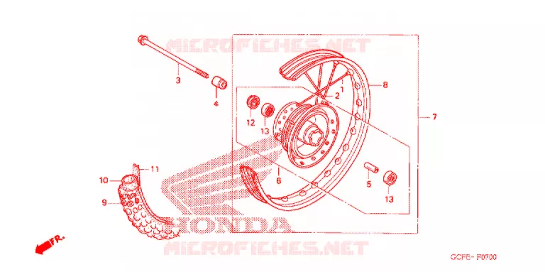 ROUE AVANT Honda MOTO 50 CRF 2011  CRF70FB