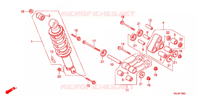 AMORTISSEUR ARRIERE Honda MOTO 80 CRF 2004  CRF80F4