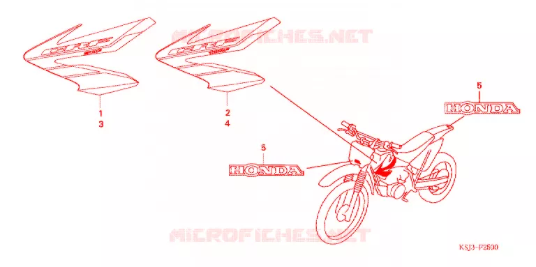 AUTOCOLLANTS (CRF80F'04/CRF100F'04) Honda MOTO 80 CRF 2004  CRF80F4