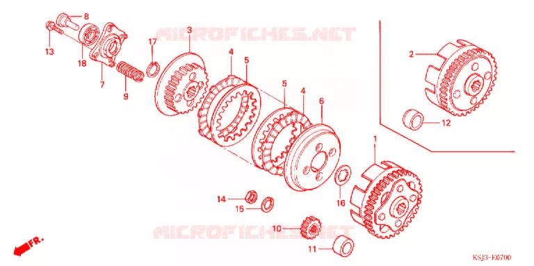 EMBRAYAGE Honda MOTO 80 CRF 2004  CRF80F4
