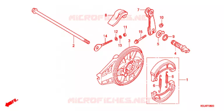 FLASQUE - MACHOIRES DE FREIN ARRIERE Honda MOTO 80 CRF 2004  CRF80F4