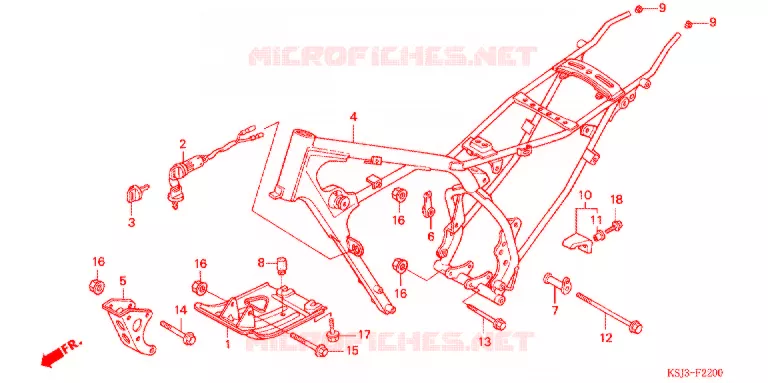 CADRE Honda MOTO 80 CRF 2005  CRF80F5
