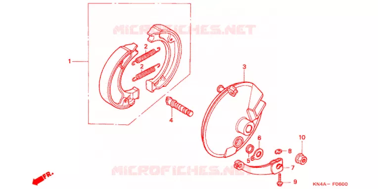 FLASQUE - MACHOIRES DE FREIN AVANT Honda MOTO 80 CRF 2006  CRF80F6