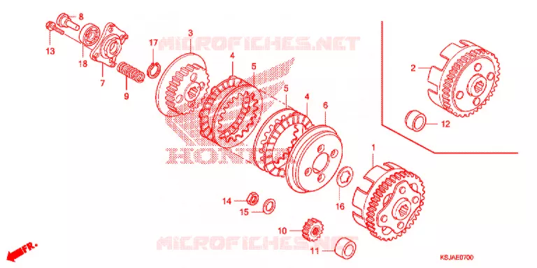 EMBRAYAGE Honda MOTO 80 CRF 2008  CRF80F8