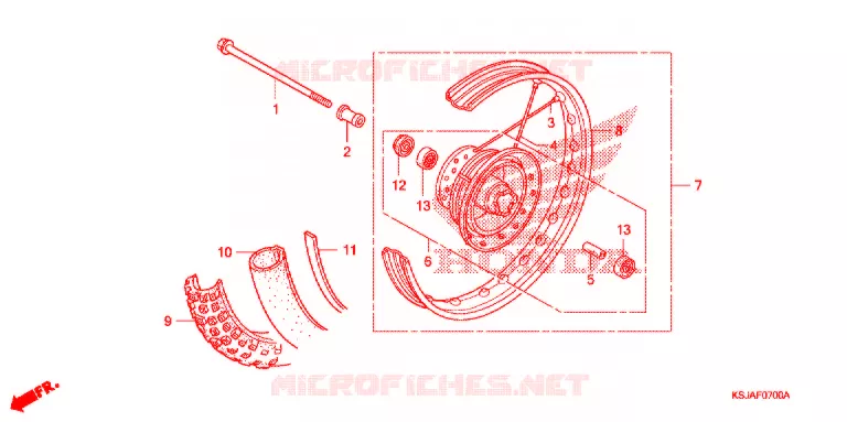 ROUE AVANT Honda MOTO 80 CRF 2008  CRF80F8