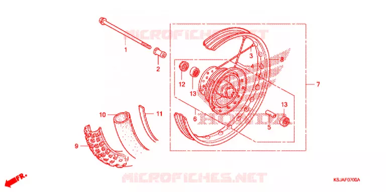 ROUE AVANT Honda MOTO 80 CRF 2009  CRF80F9