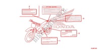ETIQUETTE DE PRECAUTIONS pour Honda CRF 80 2013