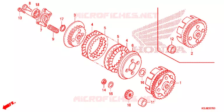 EMBRAYAGE Honda MOTO 80 CRF 2013  CRF80FD