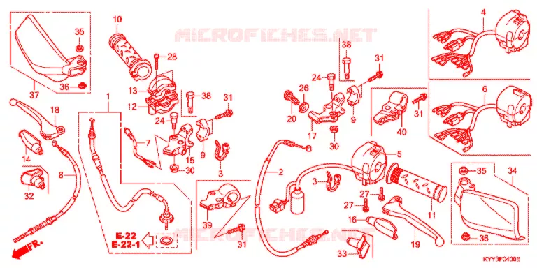 LEVIER DE GUIDON - CABLE - COMMODO (1) Honda MOTO 125 ACE 2017  CGX125SHH