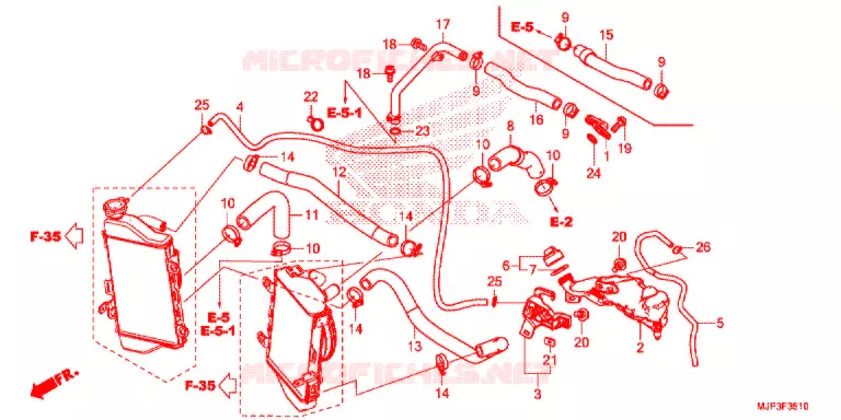 FLEXIBLE DE RADIATEUR Honda MOTO 1000 AFRICA-TWIN 2017  CRF1000AH