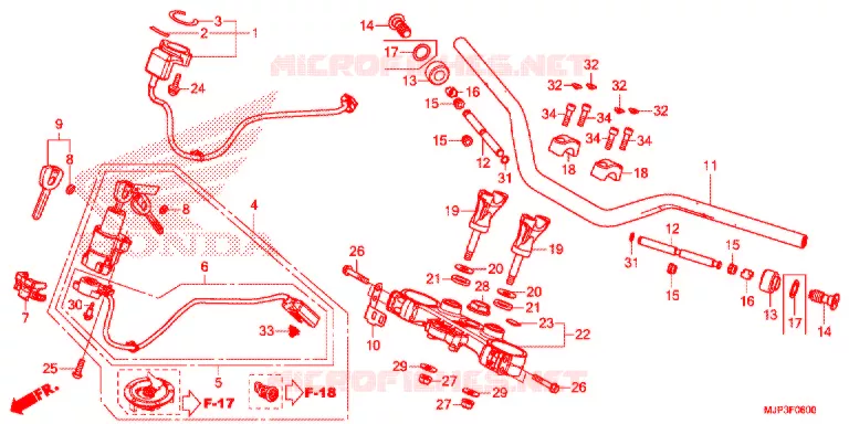 GUIDON - TE DE FOURCHE Honda MOTO 1000 AFRICA-TWIN 2017  CRF1000DH