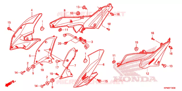 OUIES DE RADIATEUR Honda MOTO 125 CB 2019  GLR1251WHH_TK