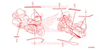 AUTOCOLLANTS pour Honda GL 1800 GOLD WING BASE,  RED 2015