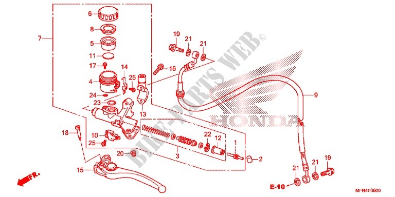 MAITRE CYLINDRE pour Honda CB 1000 R ABS BLACK 2012