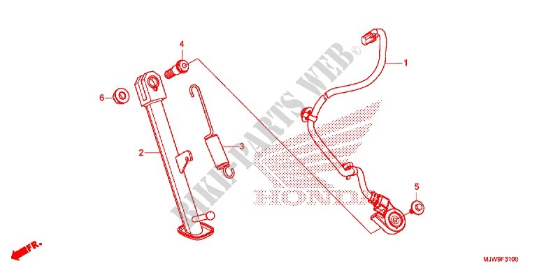 BEQUILLE LATERALE pour Honda CB 500 F ABS 2016