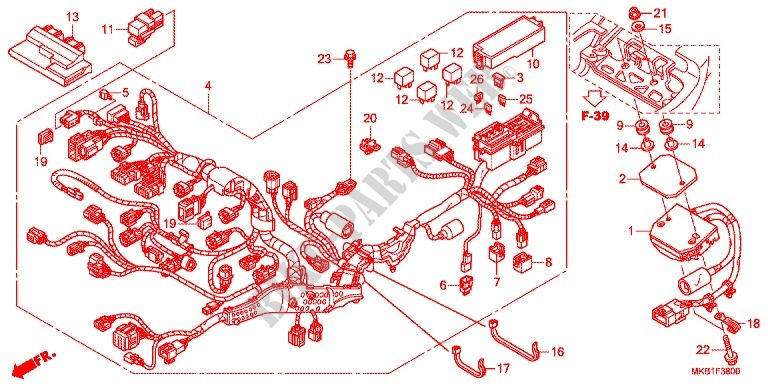 FAISCEAU DES FILS (CBR1000SA/RA) pour Honda CBR 1000 SP ABS REPSOL 2015