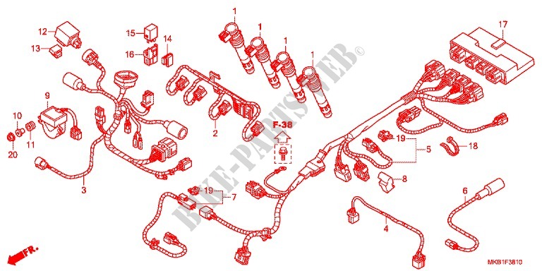 FAISCEAU SECONDAIRE (CBR1000SA/RA) pour Honda CBR 1000 SP ABS REPSOL 2015