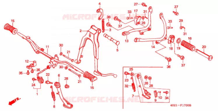 REPOSE PIED - BEQUILLE Honda MOTO 125 CD 2001  CD125T1