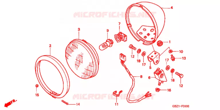 PHARE Honda MOTO 50 MAGNA 2000  MG50X