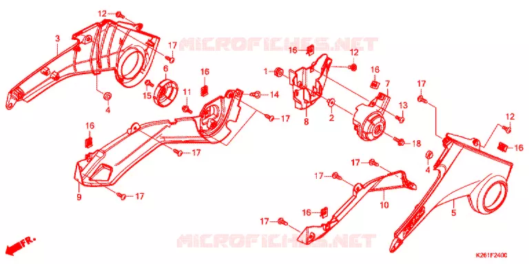 COUVERCLES LATERAUX Honda MOTO 125 MSX 2013  MSX125D