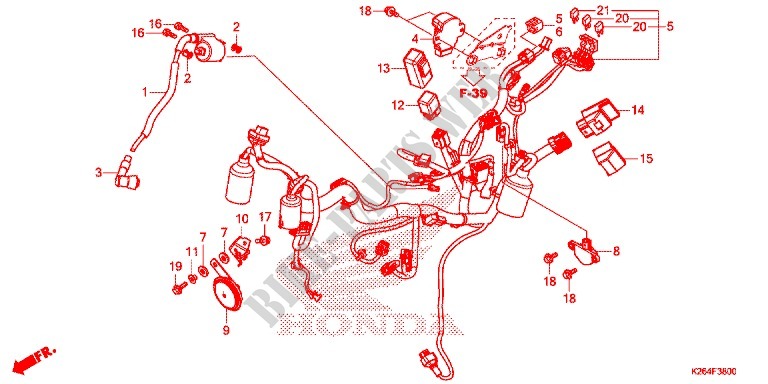 FAISCEAU DES FILS pour Honda GROM 125 2014
