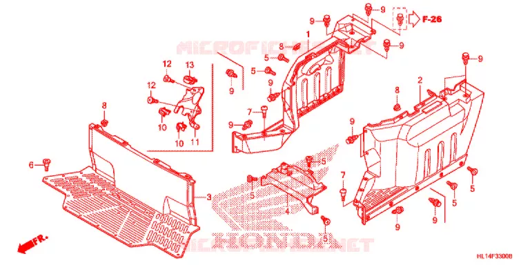 HABILLAGE CENTRAL Honda ATV 700 BIG-RED 2009  MUV7009