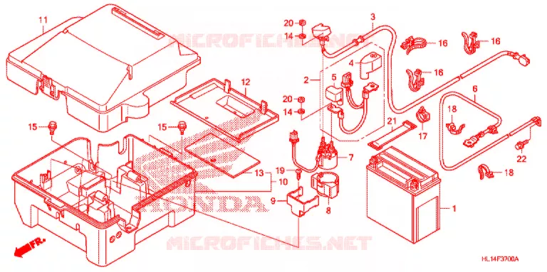 BATTERIE Honda ATV 700 BIG-RED 2012  MUV700C