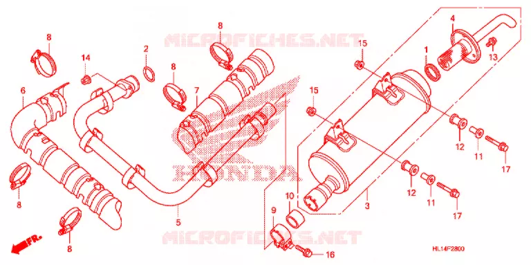SILENCIEUX D'ECHAPPEMENT Honda ATV 700 BIG-RED 2012  MUV700C