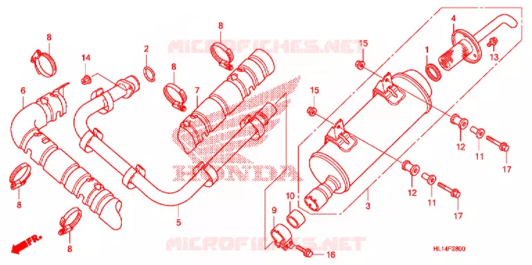 SILENCIEUX D'ECHAPPEMENT Honda ATV 700 BIG-RED 2013  MUV700D