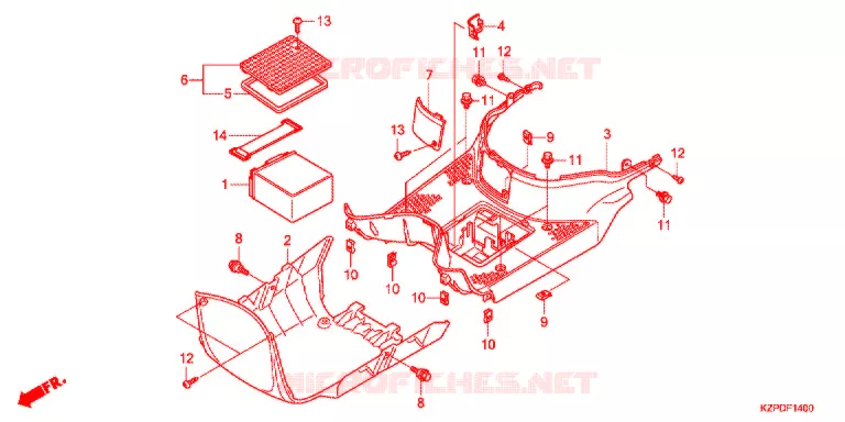 MARCHE PIEDS (MW1101WHC) Honda SCOOTER 110 BENLY 2012  MW1101WHC