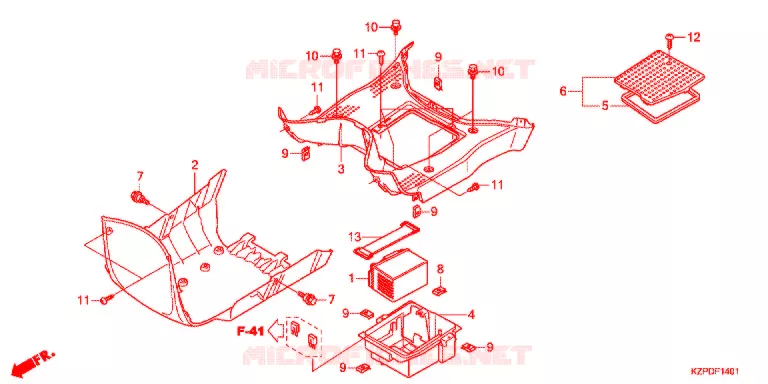 MARCHE PIEDS (MW1101WHG) Honda SCOOTER 110 BENLY 2016  MW1101WHG