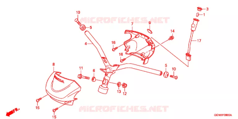 GUIDON - CARENAGE Honda MOTO 50 BENLY 2013  MW502WHC