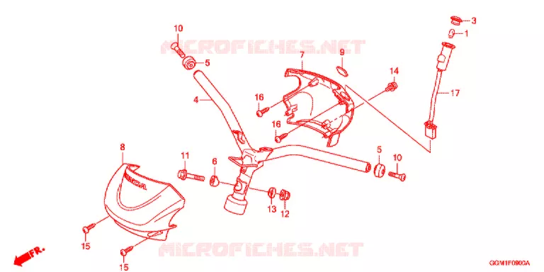 GUIDON - CARENAGE Honda MOTO 50 BENLY 2014  MW50WHC