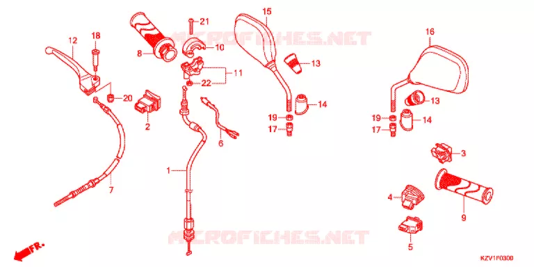 LEVIER DE GUIDON - CABLE - COMMODO (NBC110) Honda MOTO 110 CUB 2013  NBC110C