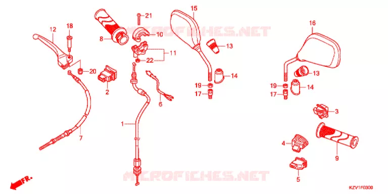 LEVIER DE GUIDON - CABLE - COMMODO (NBC110) Honda MOTO 110 CUB 2017  NBC110G