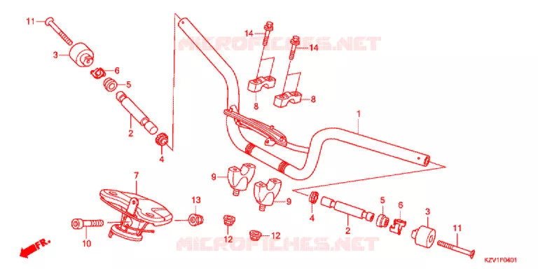 GUIDON (NBC110X) Honda MOTO 110 CUB 2013  NBC110XD
