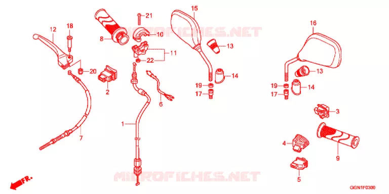 LEVIER DE GUIDON - CABLE - COMMODO Honda SCOOTER 50 CUB 2014  NBC50C_PRO