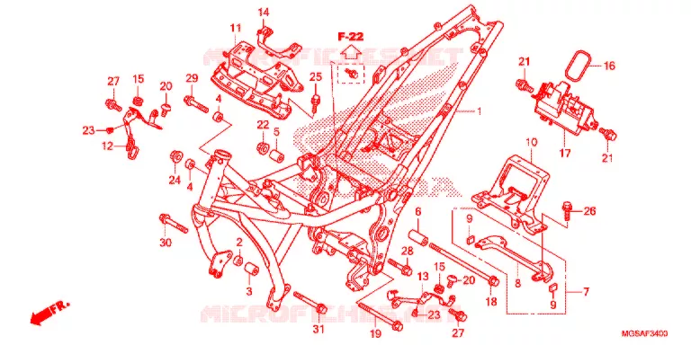 CADRE Honda MOTO 700 NC 2013  NC700SAD