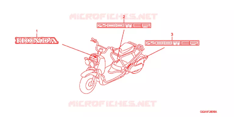 AUTOCOLLANTS Honda SCOOTER 50 ZOOMER 2016  NPS50C