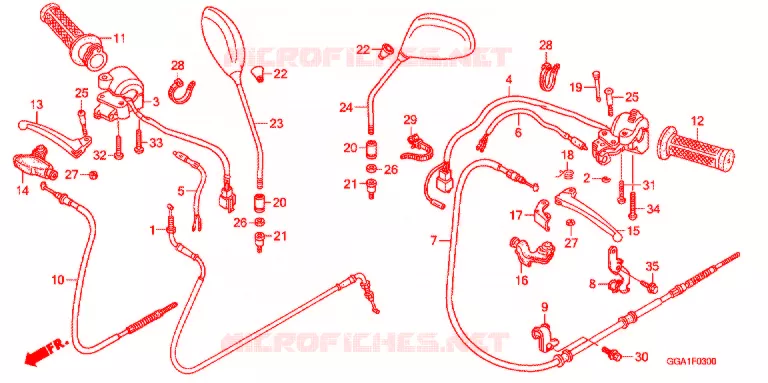 LEVIER DE GUIDON - CABLE - COMMODO Honda SCOOTER 50 ZOOMER 2012  NPS50C