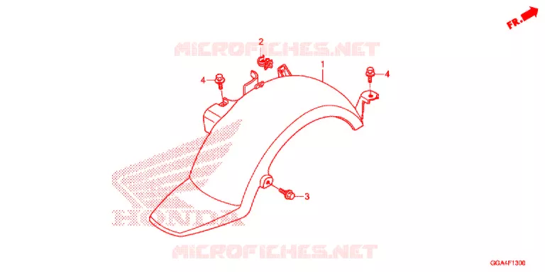GARDE-BOUE ARRIERE Honda SCOOTER 50 RUCKUS 2015  NPS50F