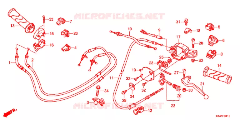 LEVIER DE GUIDON - CABLE - COMMODO Honda SCOOTER 110 DIO 2015  NSC110CBFF