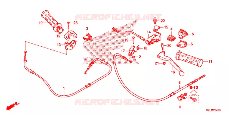 LEVIER DE GUIDON - CABLE - COMMODO Honda SCOOTER 110 SPACY 2013  NSC110CSD