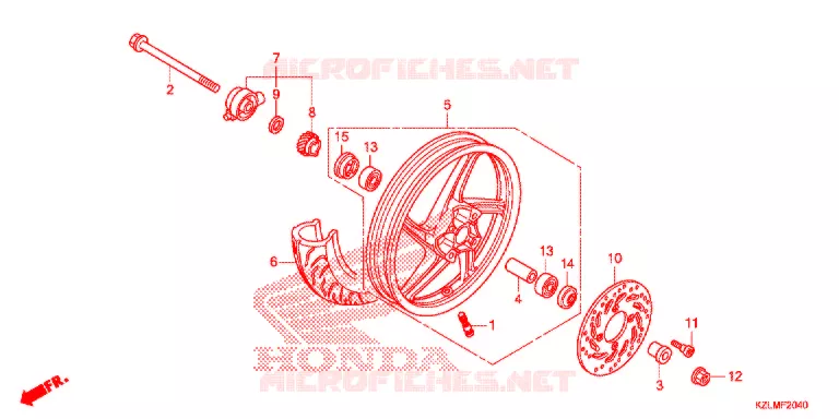 ROUE AVANT Honda SCOOTER 110 SPACY 2012  NSC110CSD