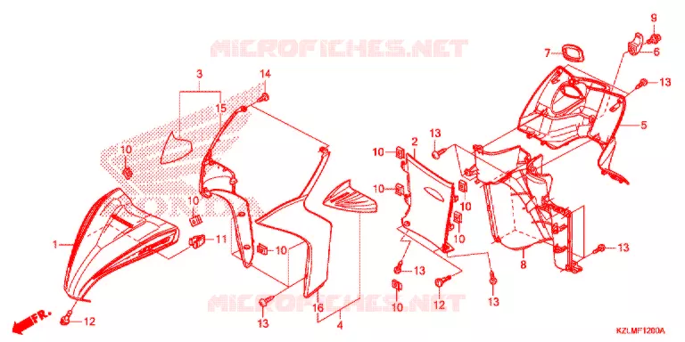 CARENAGE AVANT - PROTEGE JAMBES Honda SCOOTER 110 SPACY 2014  NSC110CSE