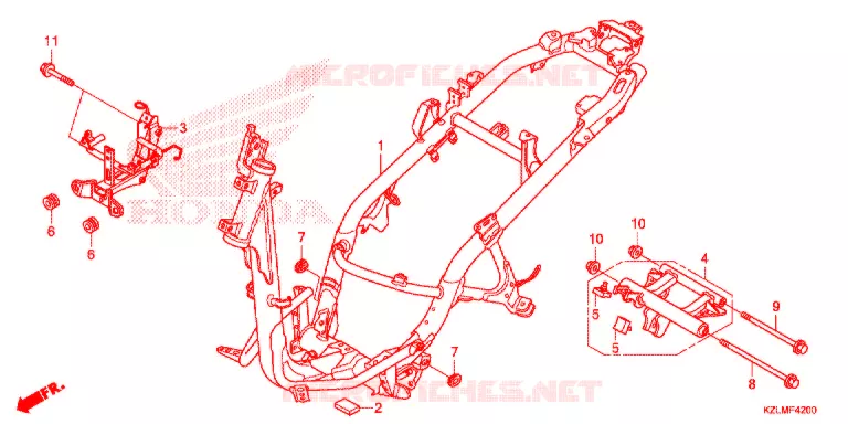 CADRE Honda SCOOTER 110 SPACY 2014  NSC110CSE